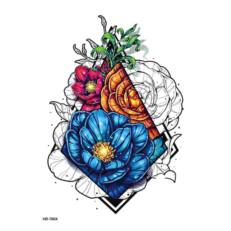 【BTI】Tato Sementara Tato Palsu Stiker Bunga Warna Tahan Air Tato