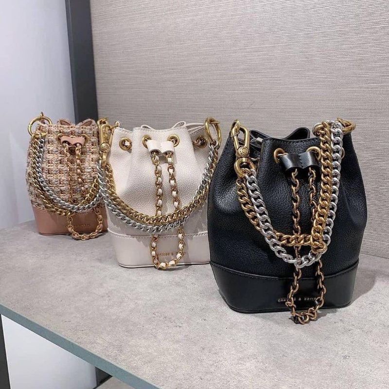 CHARLES & KEITH BUCKET HAND BAG SLING BAG TAS TANGAN TAS SELEMPANG TAS IMPORT TAS IMPOR TAS PREMIUM 