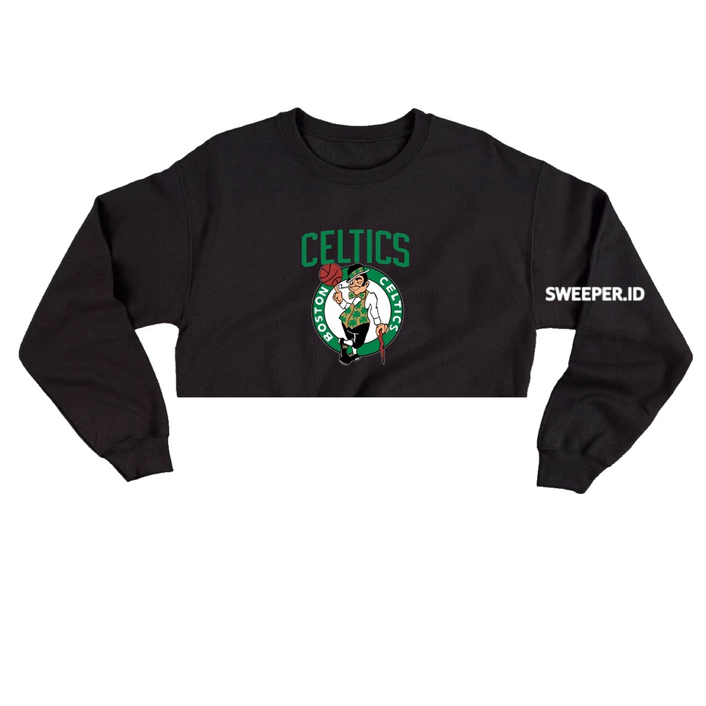 CELTICS BOSTON SWEATER CROOPE BAHAN FLEECE BAHAN FLEECE