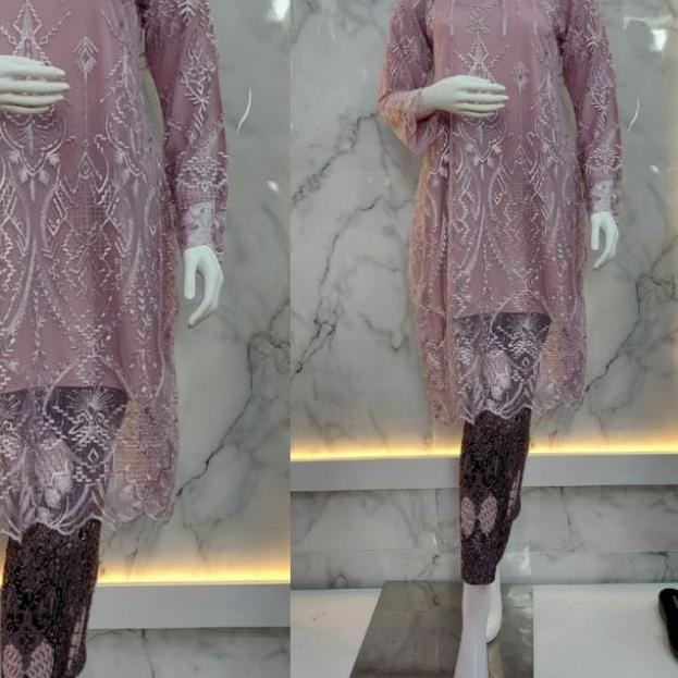 Kebaya/Set Kebaya Tunik Tille Bordir/ Tunik Modren/Kebaya Pesta