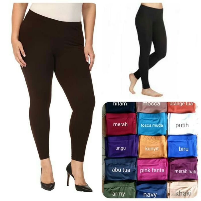 Legging Jumbo Panjang Wanita Polos BB Max 120kg