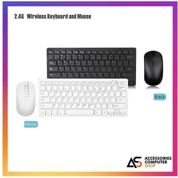 GKM901 MINI KEYBOARD WIRELESS + MOUSE WIRELESS TERMURAH COMBO SET - Hi