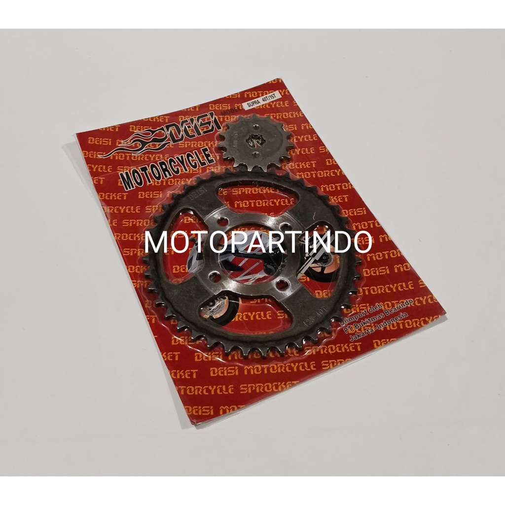 GEAR DEPAN BELAKANG SUPRA X 100 SUPRA FIT LAMA SUPRA XX SUPRA X OLD UKURAN 40T/15T