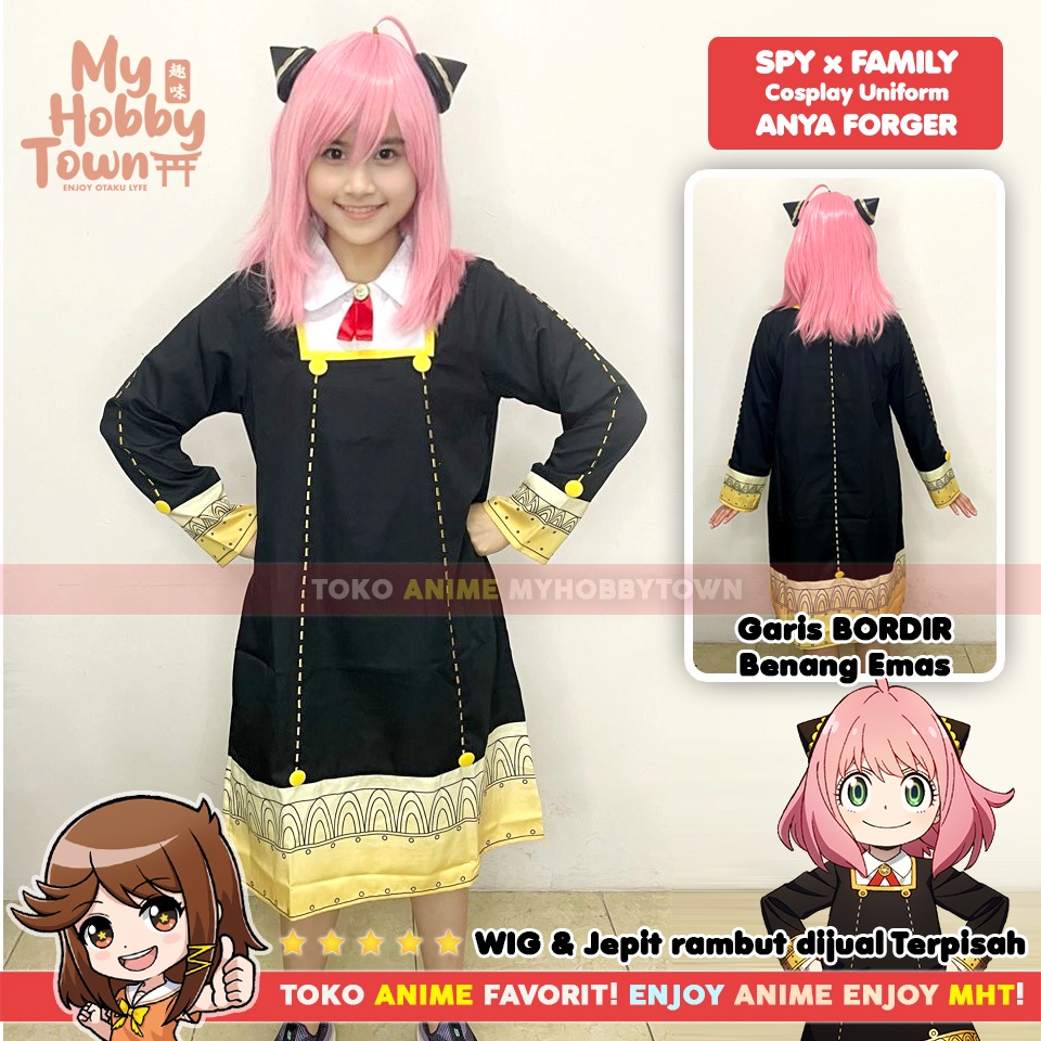 Kostum Cosplay Anime Spy X Family Anya Forger Untuk Dewasa Adult