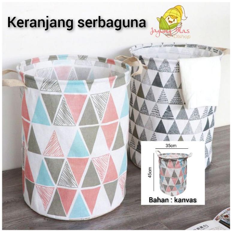 Jual Keranjang Baju Laundry Pakaian Kotor Lipat Canvas Laundry Bag ...