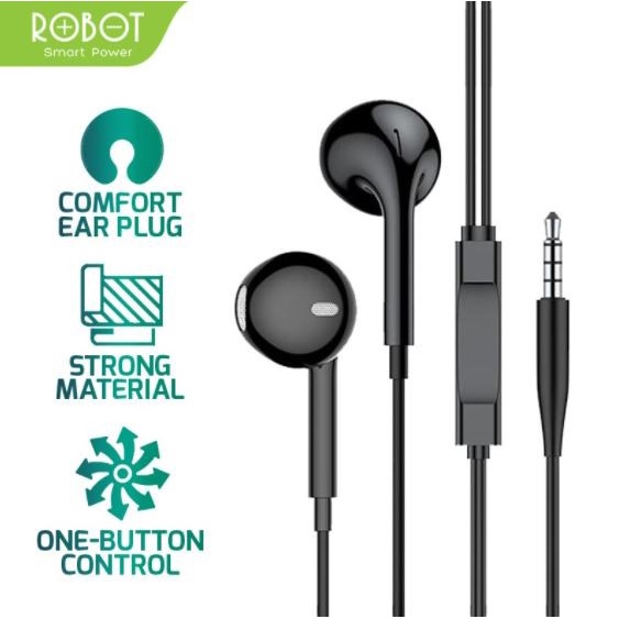 Robot Earphone RE10 / RE 10 / RE-10 Headset Bass Android iPhone Original