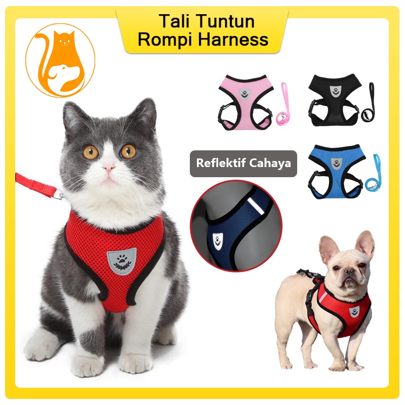 Hugopet Tali Tuntun Rompi Harness Kucing Anjing Tali Rompi Vest Hewan  Peliharaan Tali Tuntun Pet Dog Leash Murah