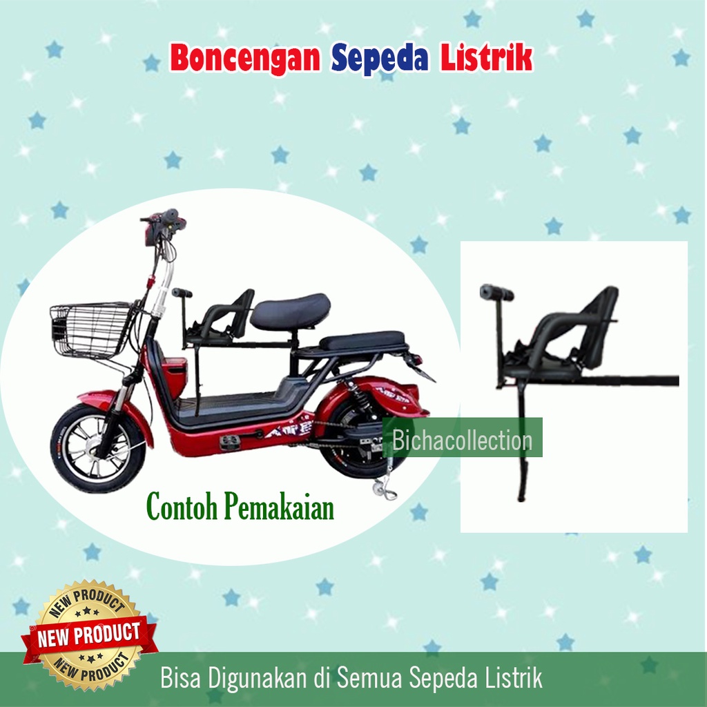 Kursi Boncengan Sepeda Listrik Free Bantal Stang Setir