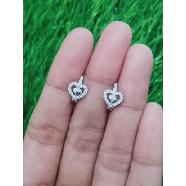 ANTING JEPIT LOVE CORR MP / ANTING PERAK ASLI SILVER 925 LAPIS EMAS /ANTING FASHION WANITA TERBARU