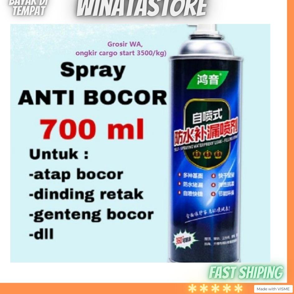 Ready Stock--COD ✅- Cat Anti Bocor Spray Leak King Waterproof Semprotan Karet Penambal Lubang Retak 