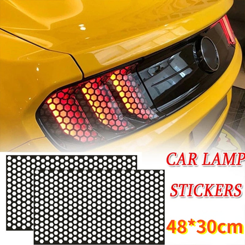 Stiker Film Motif Sarang Lebah 48-30cm Bisa Dipotong Untuk Dekorasi Mobil DIY