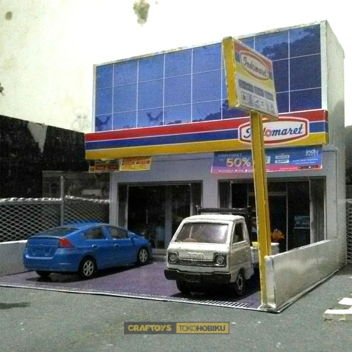 Diorama Diecast Skala 64 - Miniatur Ruko Indomaret