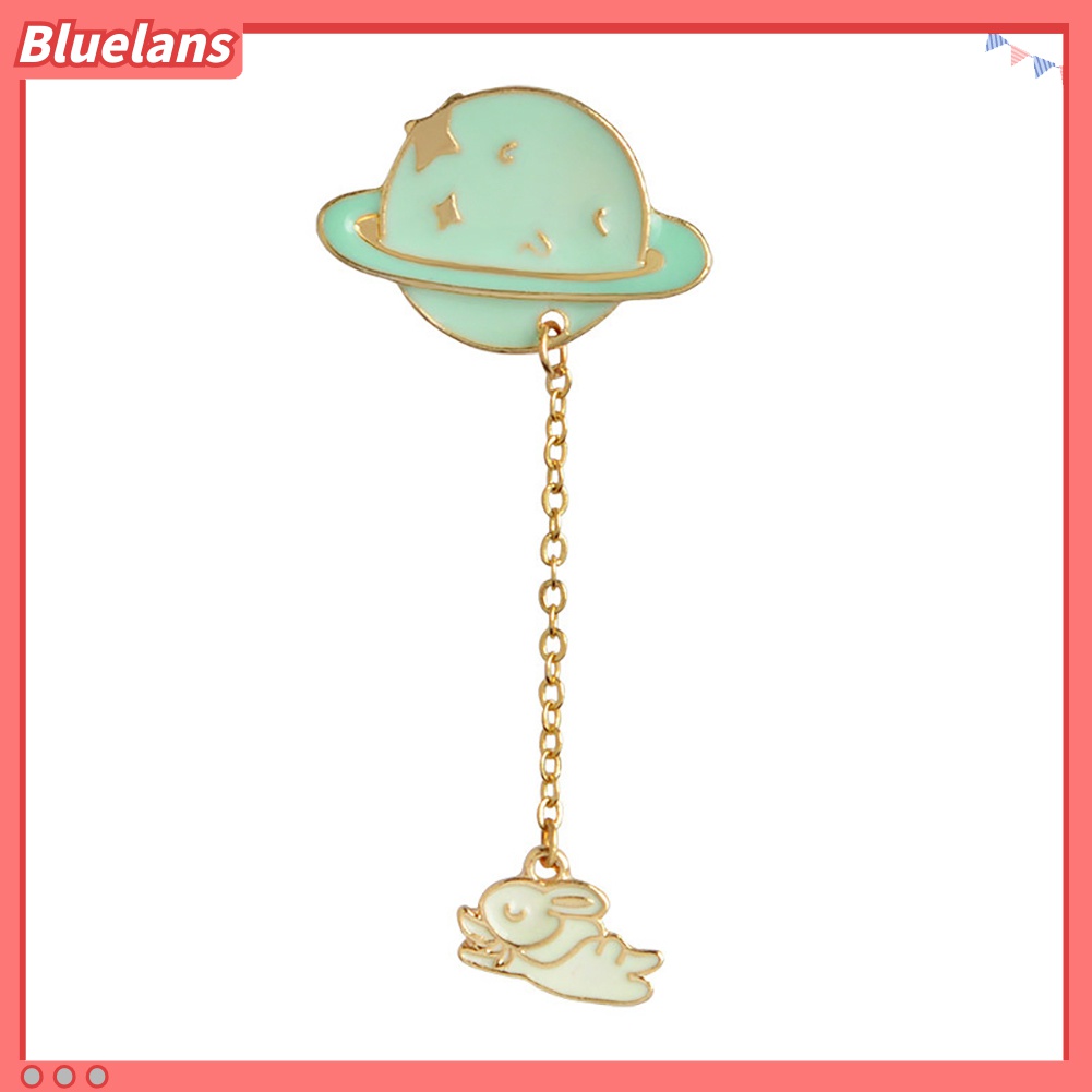 Bluelans Pin Bros Lencana Bentuk Planet Bumi Astronot Kelinci Untuk Unisex