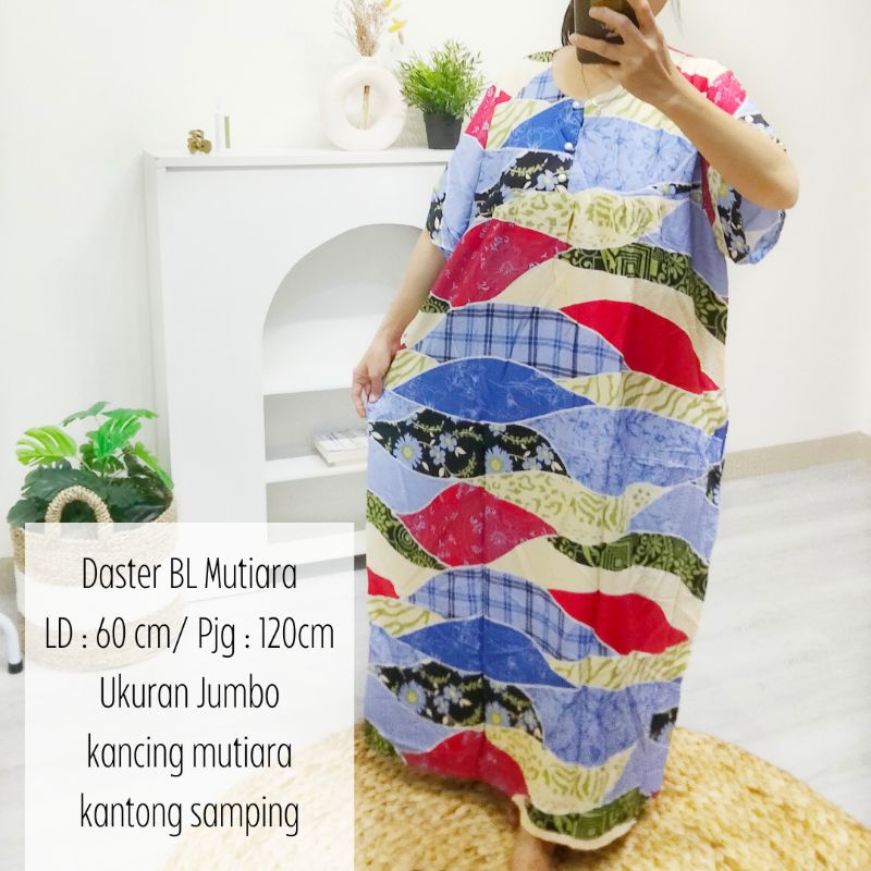 Daster BL Kancing Mutiara Jumbo / Daster Jumbo Mutiara