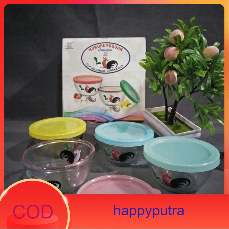 mangkok jago bening/satu set mangko isi 4 jago