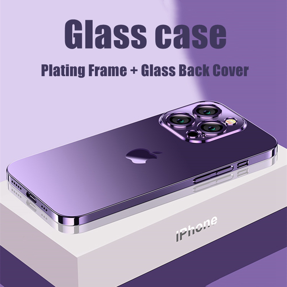 Hard Case Tempered Glass Matte Cover iPhone 14 Pro MAX 14 Plus 13 Pro MAX