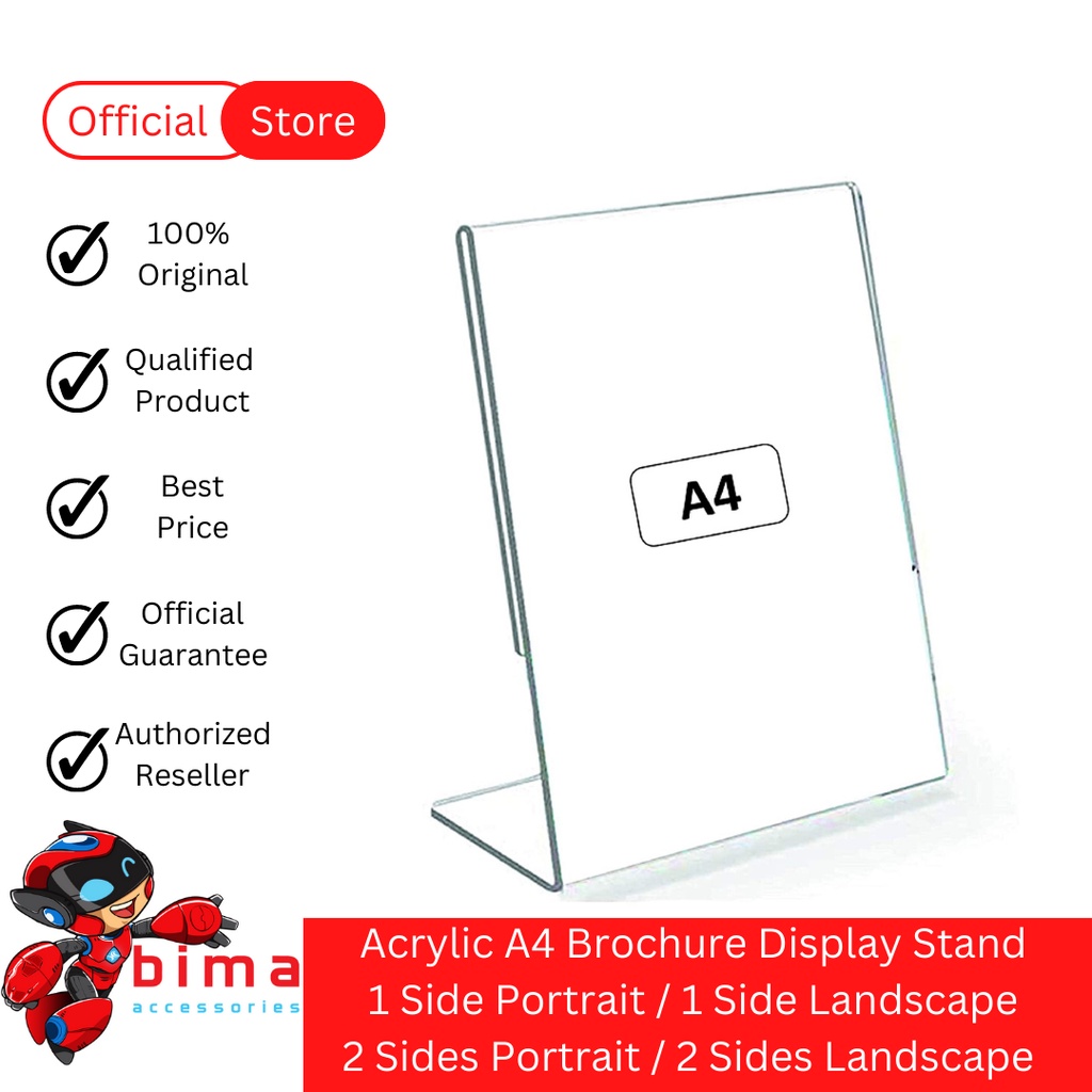 

Acrylic/Akrilik Brosur Stand A4 Series