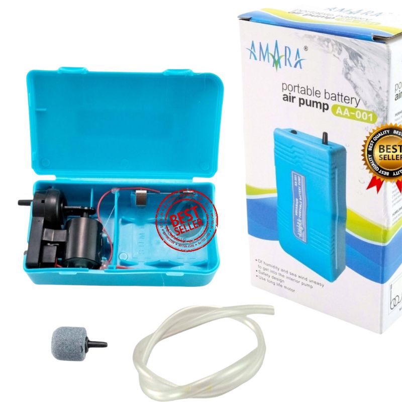 AERATOR BATERAI AIRATOR BATRE AQUARIUM AMARA PORTABLE AA 001 POMPA UDARA