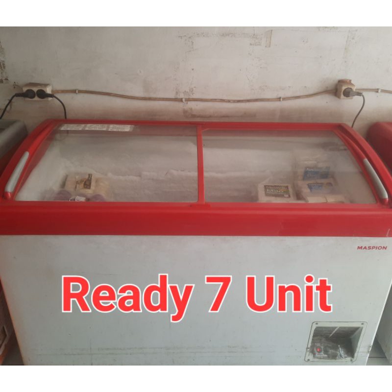 Freezer Kaca Sliding Glass Maspion 400 Liter UFH 400C