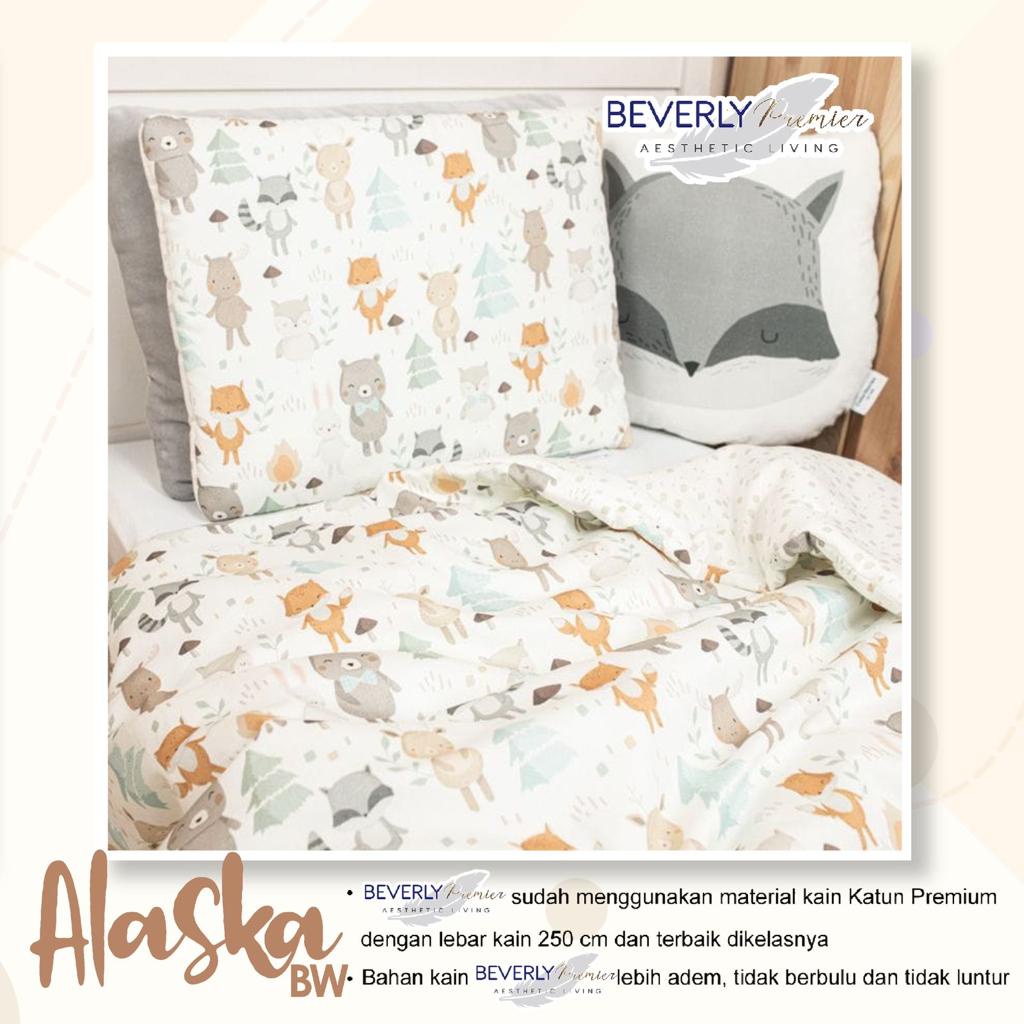 Sprei Anti Geser Bahan Premium Katun CVC | NIGHT BEAR &amp; ALASKA | ukuran 90 100 120 160 180x200