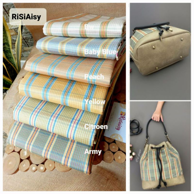 Kanvas Motif  Madras Bahan Tas Sepatu Craft ( size 50cm* 140cm)