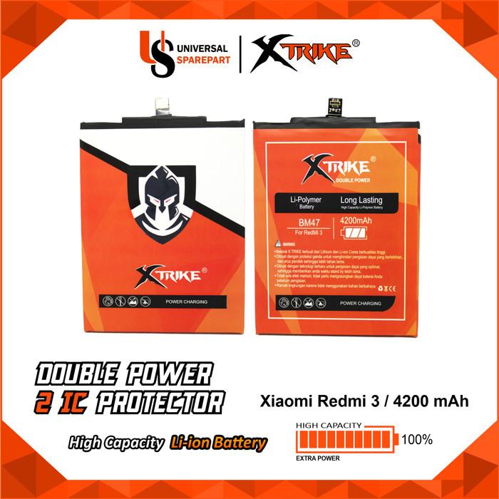 Baterai XTRIKE Double Power XIAOMI BM47 REDMI 4X 3X 3 PRO REDMI 3 3S