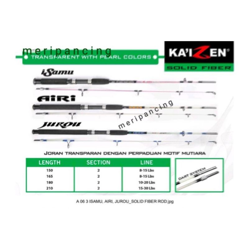 Joran Kaizen ISAMU | AIRI | JUROU | Solid Fiber Rod | Sambungan Drat | Pilih Ukuran