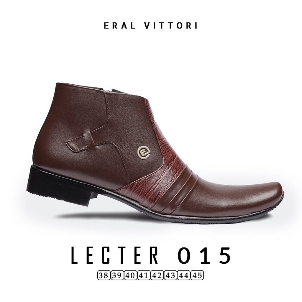 Eral Vittori - Lecter 015 Sepatu Pria Casual Formal Pantofel Boots Zipper Kulit