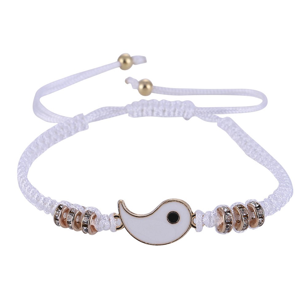 ✅ COD KUMA Set Gelang Magnet Pria Wanita Teman Pasangan Gadis Hitam | Gaya Tai Chi Astronot Black Couple Bracelet 2 BUAH