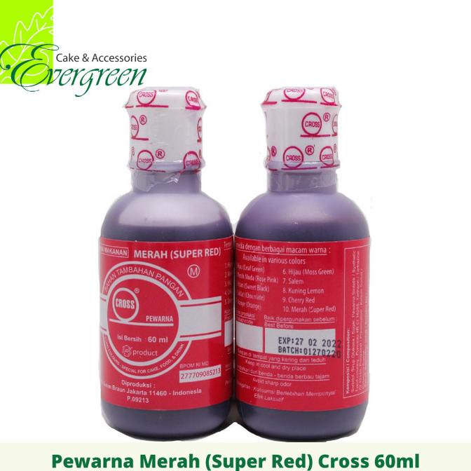 

[COD] Pewarna Makanan Cross Merah (Super Red) 60ml [COD]