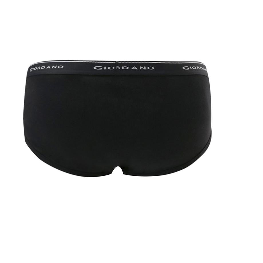 Siap Kirim Giordano Underwear 100% Cotton Solid Classic Briefs (3-packs) - Signature Black