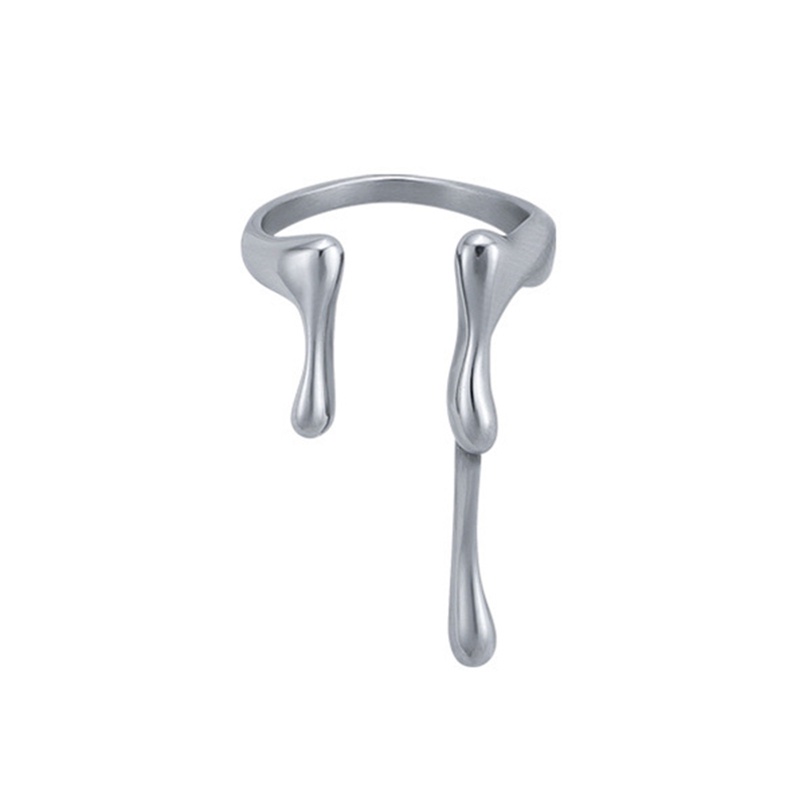 Fancyqube Cincin Model Terbuka Bahan Metal Warna Silver Gaya Punk Vintage Untuk Wanita