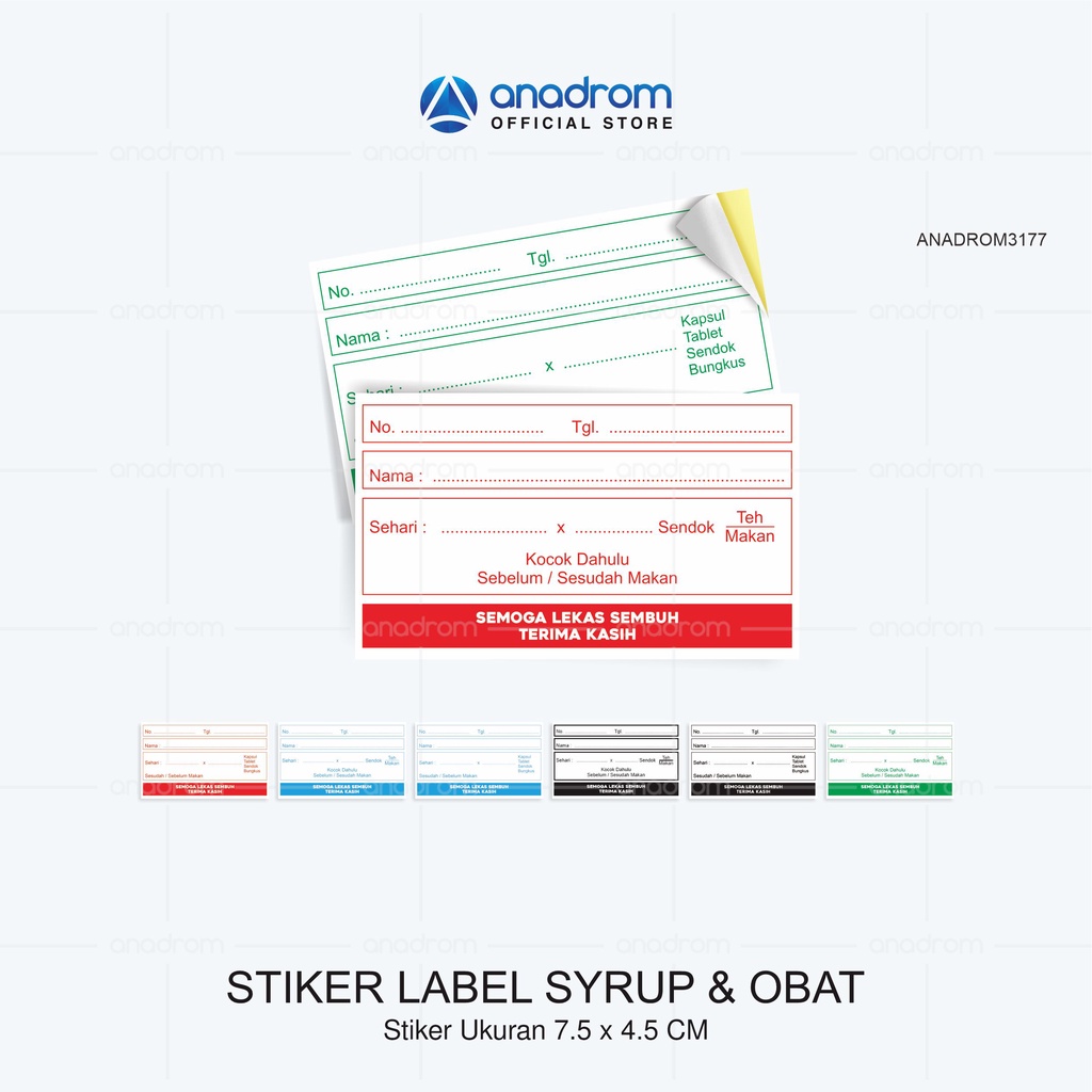 

Stiker Label Syrup & Obat I Sticker Label 1 PACK Isi 40 Pcs I Anadrom 3177