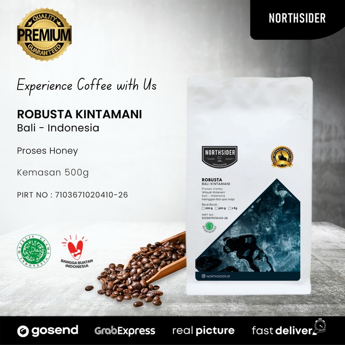 

BIJI KOPI ROBUSTA BALI KINTAMANI HONEY - 500GR NORTHSIDER COFFEE