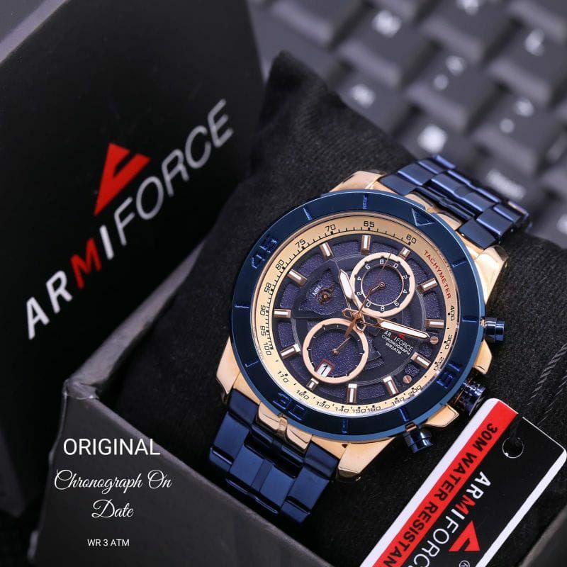 Jam Tangan Original Armiforce Chronograph Tahan Air Stainliss Steel Militer Kuarsa Mode