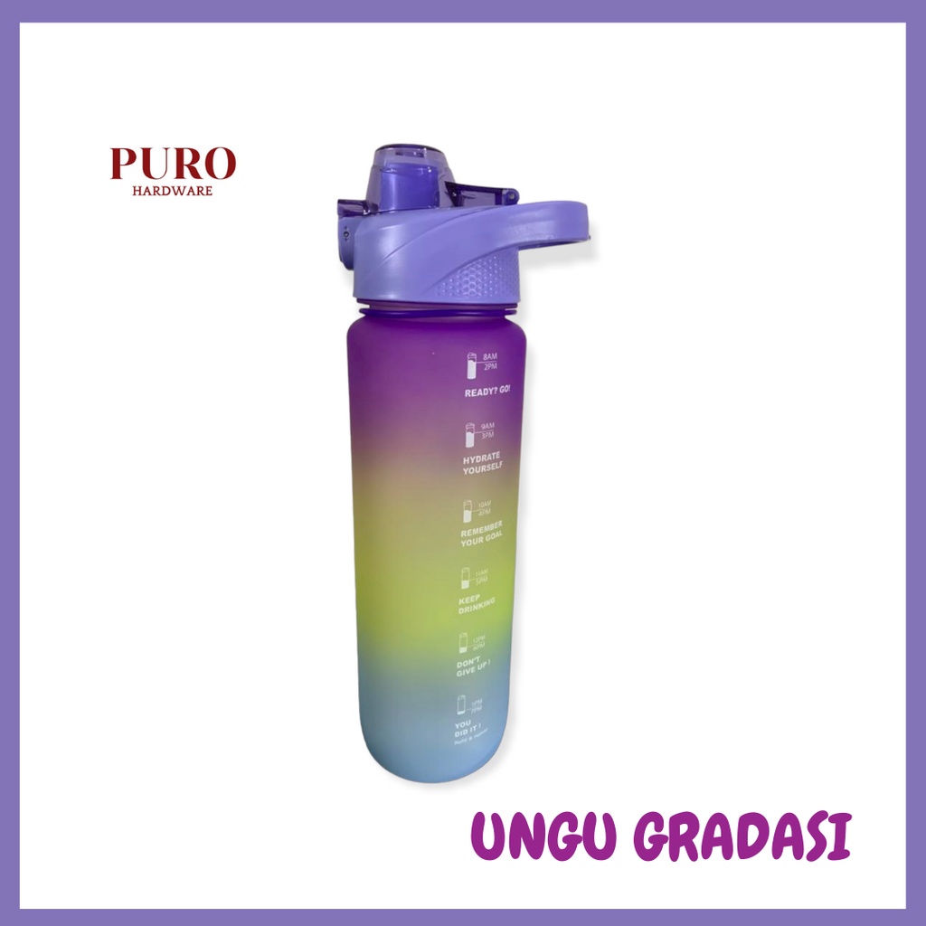 Botol Minum 1 Liter Gradasi / Tumbler Viral Free Stiker Lucu / Botol Viral 1 Liter / Botol Minum Lucu / Botol Gradasi 1 Liter / Botol Minum Sedotan