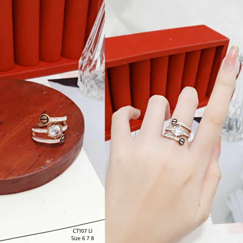 Cincin Titanium Wanita Dewasa CT60-107 LI