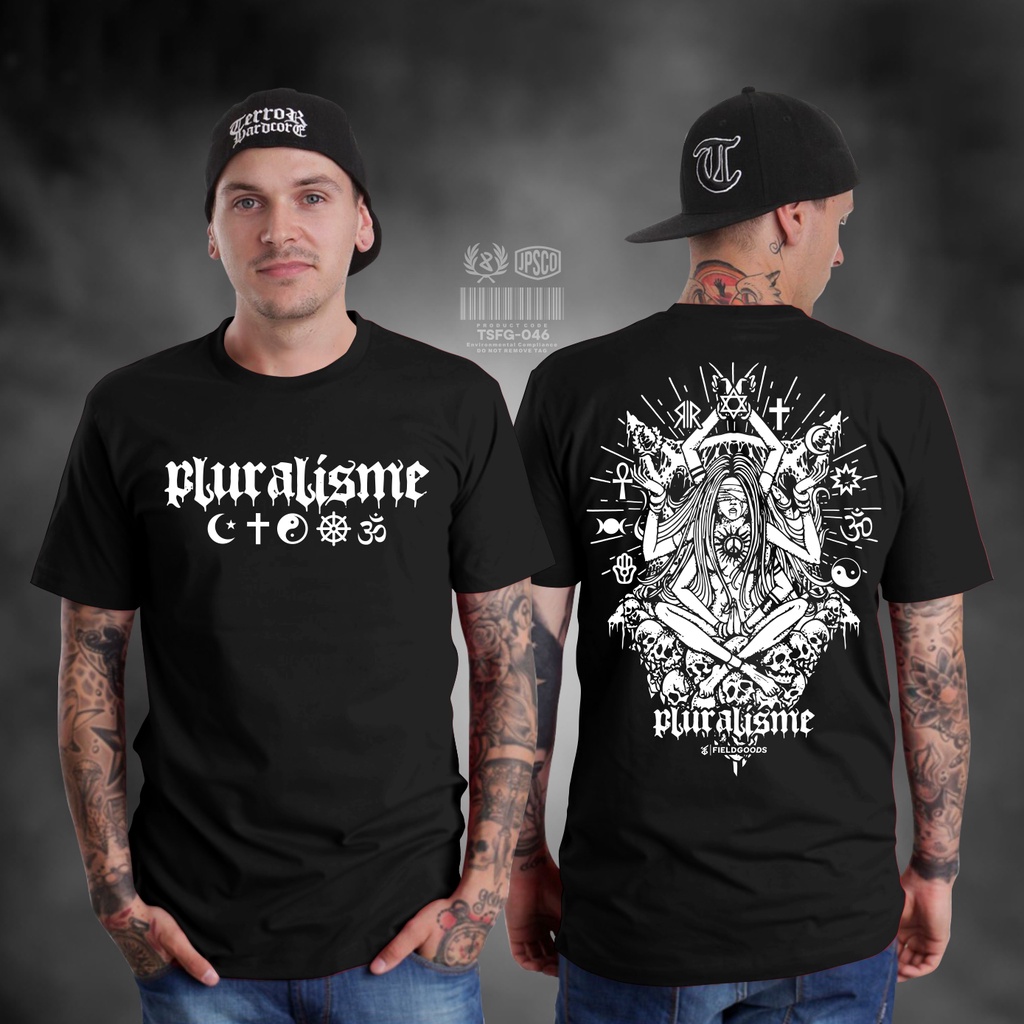 KAOS PLURALISME PAKAIAN PRIA HITAM KAOS HUMANITY