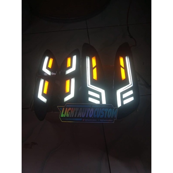 lampu sein custom ala ala vespa metic sprint/primavera senja putih sein kuning