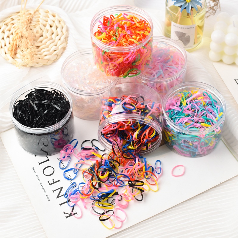 (ISI 1000) Karet Jepang Anak Perempuan Ikat Rambut Kuncir Kunciran / Import Aksesoris Rambut Hair Tie Balita Bayi Warna Warni Mini Kiosbalitaaprillia