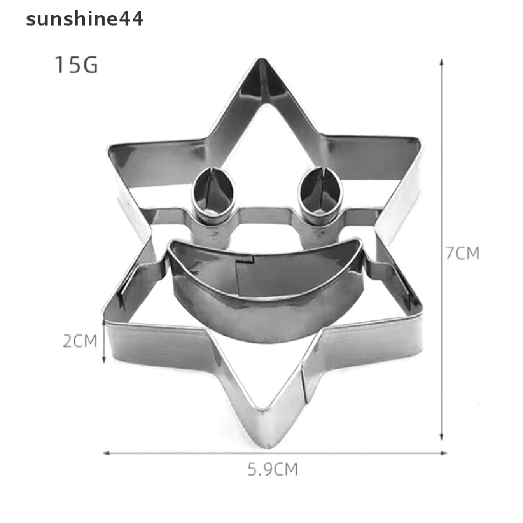 Sunshine 4Pcs / Set Cetakan Pemotong Biskuit / Fondant Bentuk Smiley Face