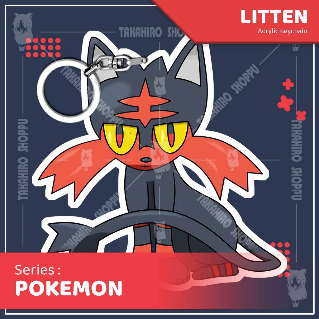 Gantungan Kunci / Keychain Akrilik Pokemon LITTEN