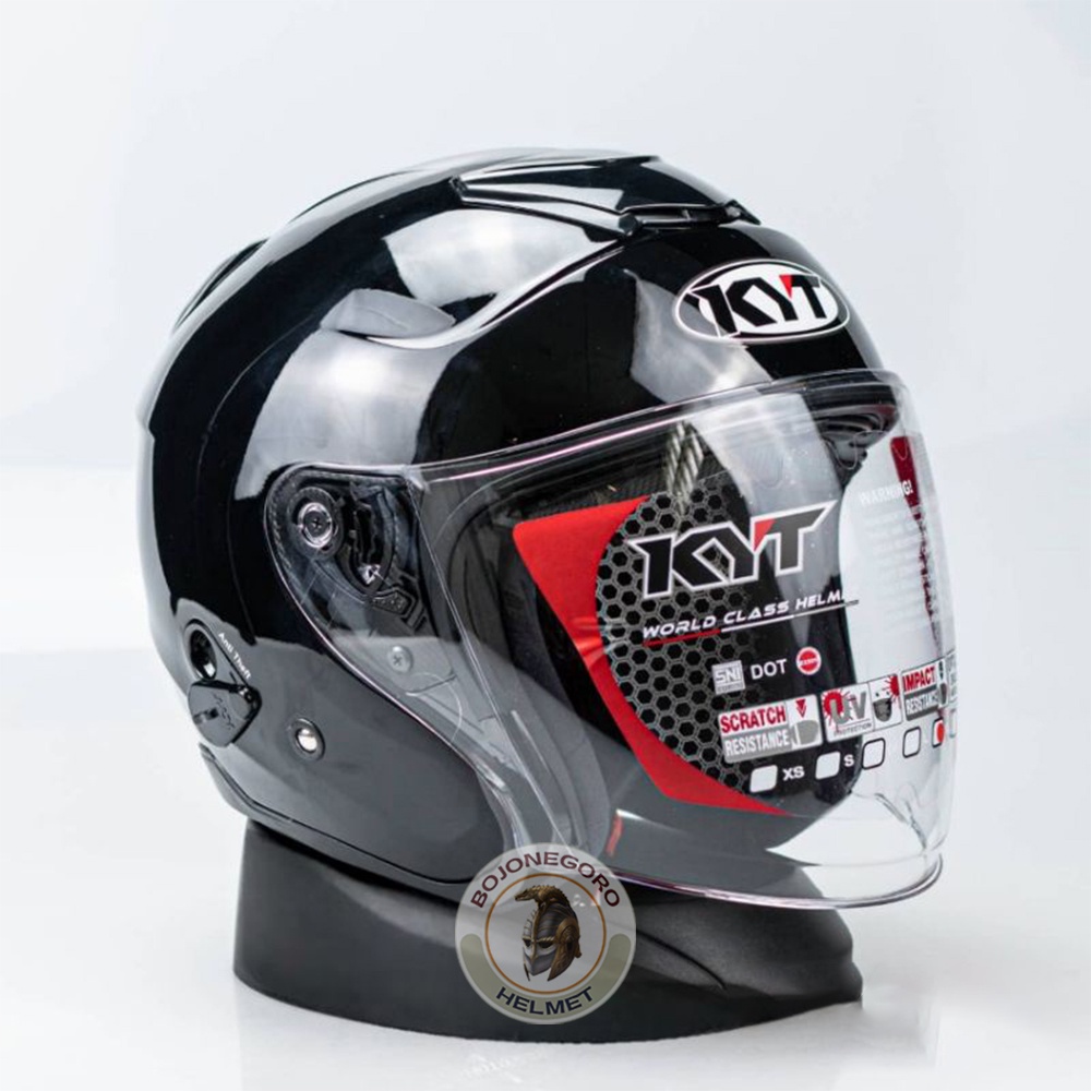 Jual Helm KYT Kyoto R Solid Black Glossy / Kyoto Black Metalik / Kyoto