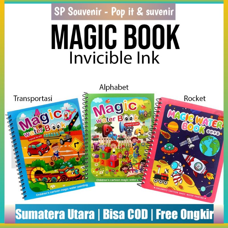 Buku Gambar Mewarnai Magic Water Book | Magic Water Pen Buku Warna