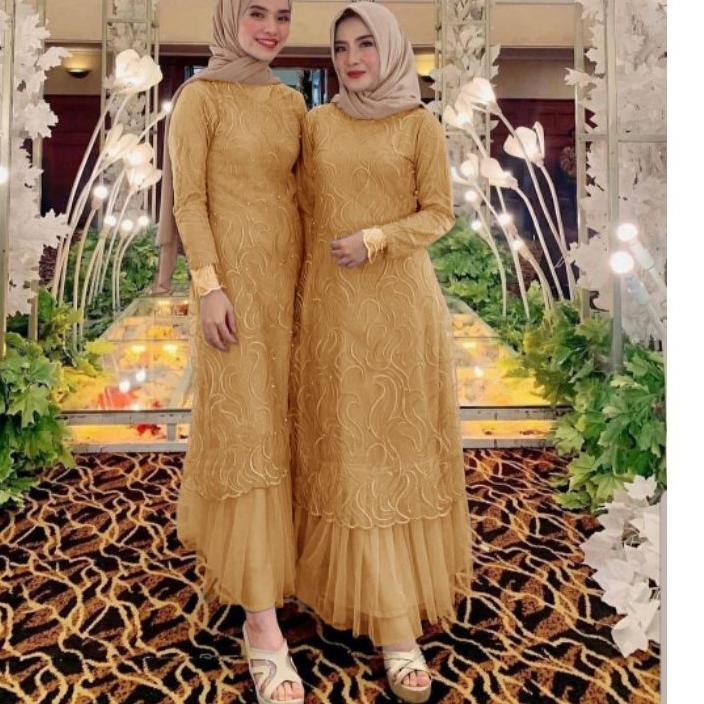 READY ✅ANDINE/ GAMIS PESTA/ SERAGAM PERNIKAHAN/ SERAGAM KELUARGA/ DRESS KONDANGAN/ SERAGAM BRIDESMAI
