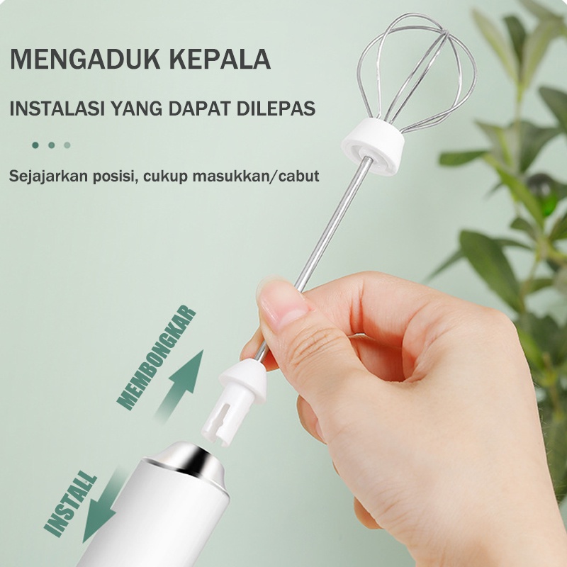 Electric Hand Blender Tangan Pengaduk kopi Milk Frother USB Portable Handheld Mixer-J3