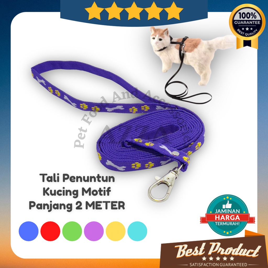 Tali Penuntun Kucing Anjing Untuk Jalan Panjang 2 Meter Motif Tulang / Tali Harness buat jalan jalan