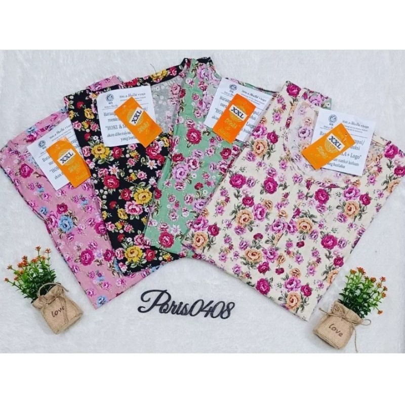 Baju Tidur HOKI SHEILA XXL Jumbo Katun Wanita (Rosalinda flower)