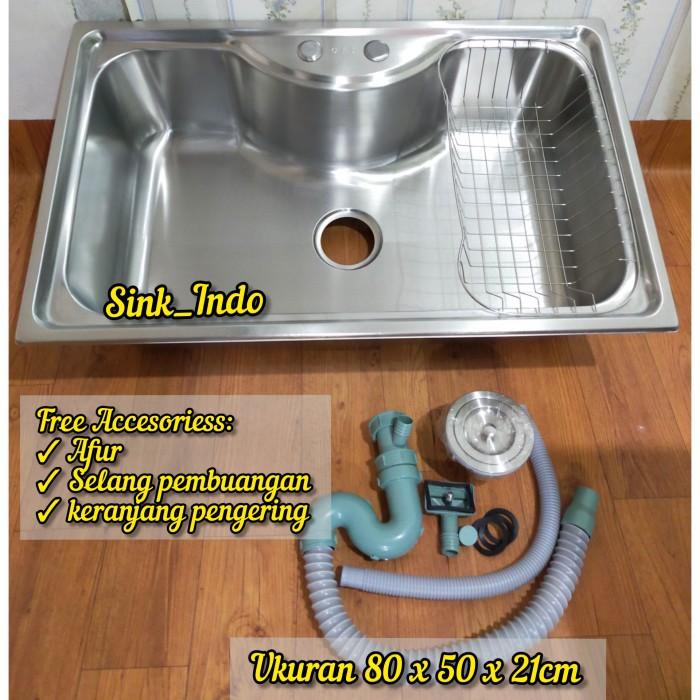 bak cuci piring stainless 1 lubang Kitchen Sink westafel cuci 80cm