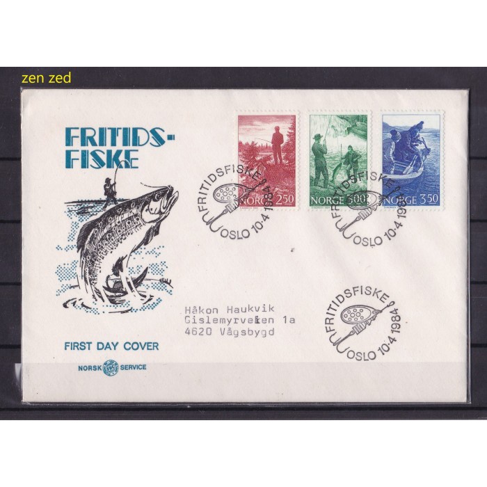 

A096 Perangko FDC SHP Norwegia 1984 Fishing - Angling 1 Pcs